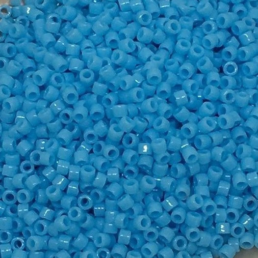 Blå Glasperler, Delica beads, opaque turkis blå