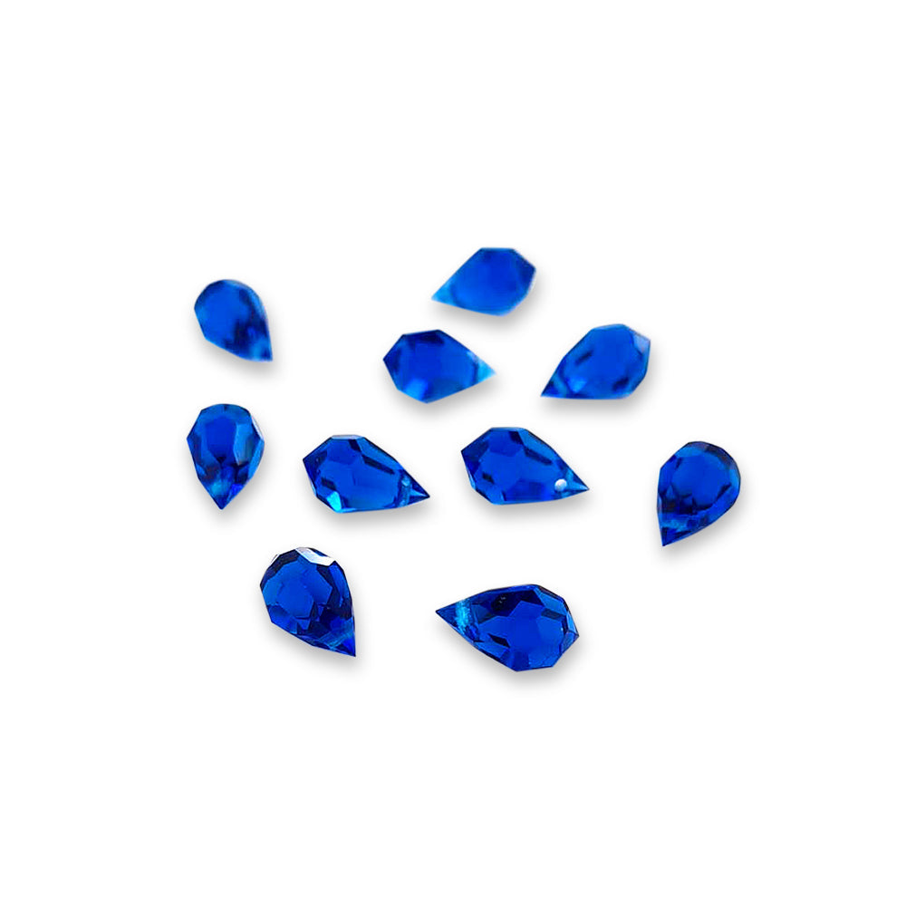Blå Preciosa Crystal Drops i Mørk blå. 6x10 mm.