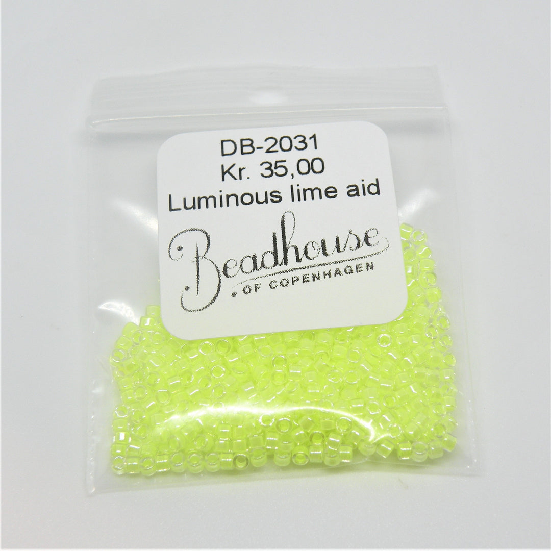 Gule Glasperler, Delica beads, Lime Luminous