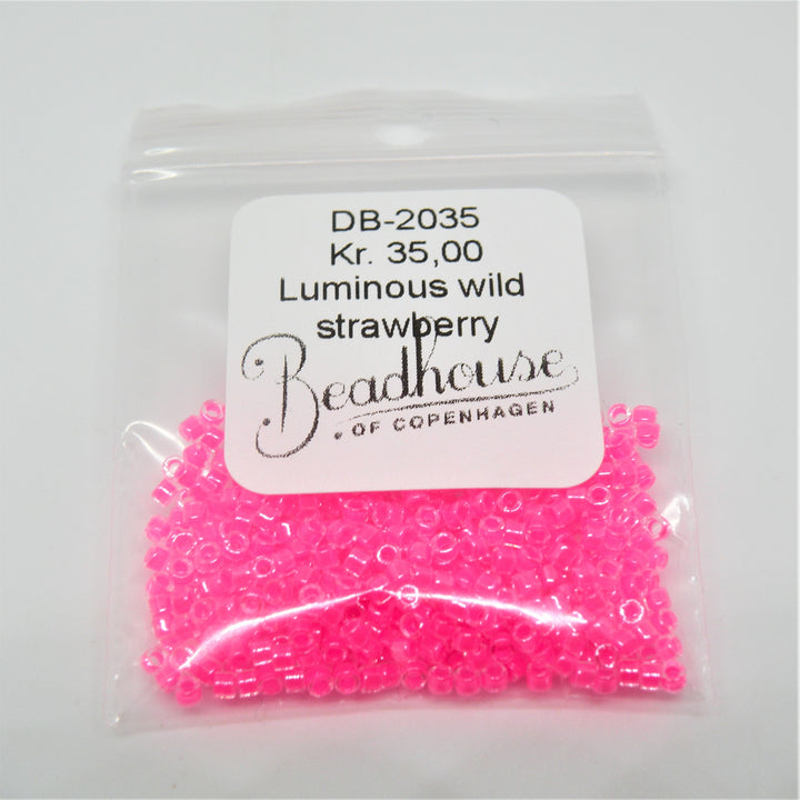 Lyserøde Glasperler, Delica beads, Luminous Wild Strawberry