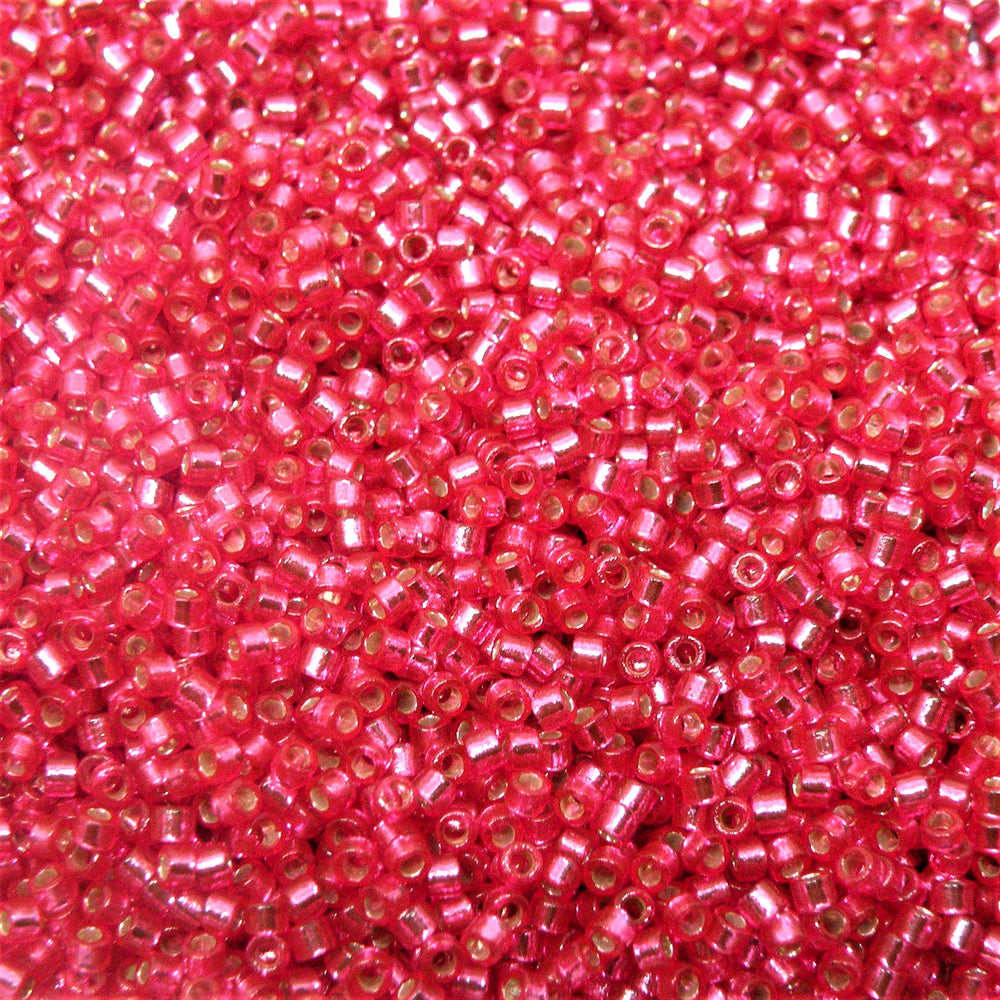 Røde Glasperler, Delica beads, dyed hibiscus