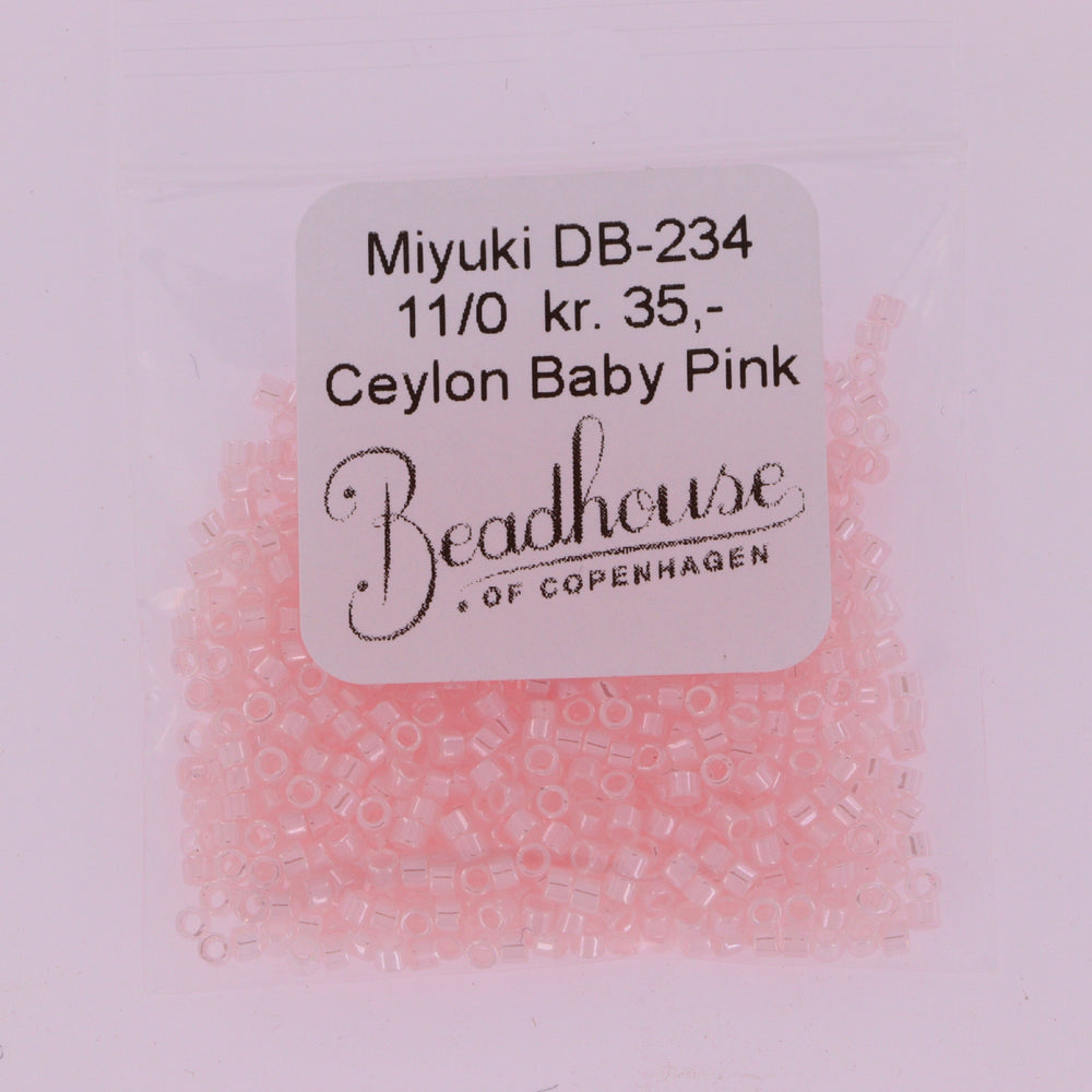 Lyserøde Glasperler, Delica beads, ceylon baby pink
