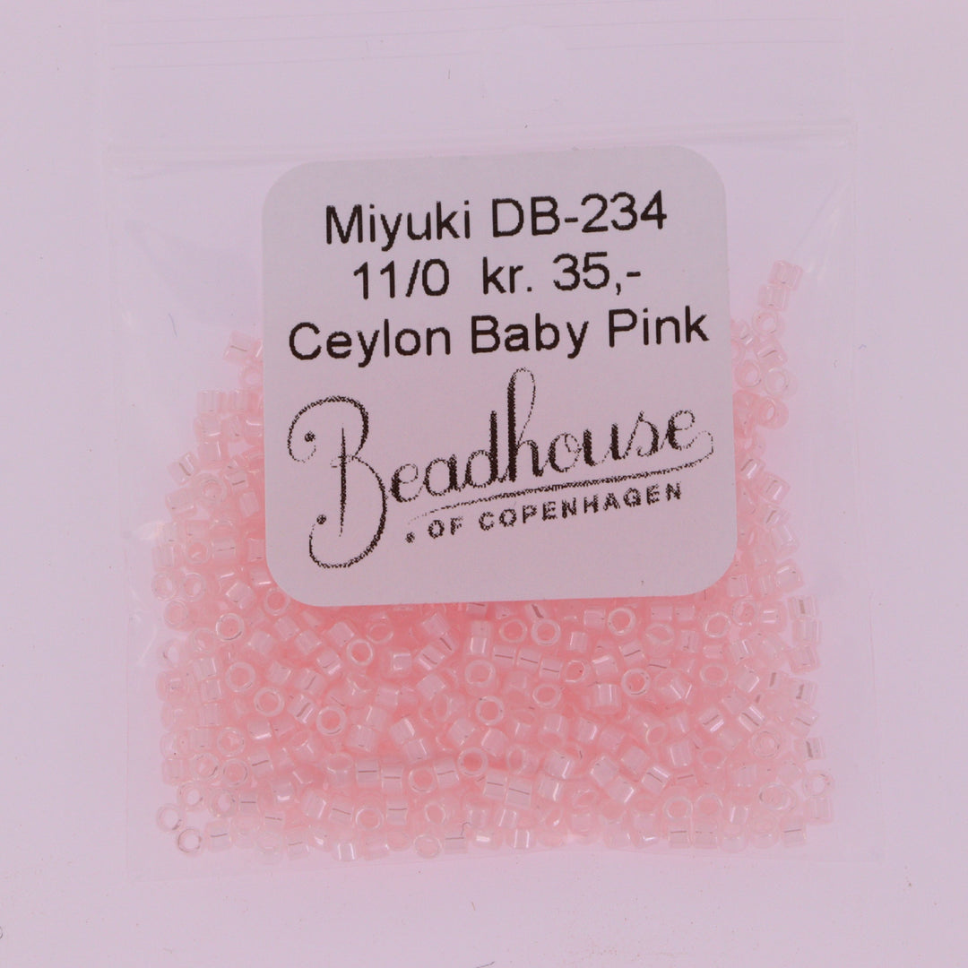 Lyserøde Glasperler, Delica beads, ceylon baby pink