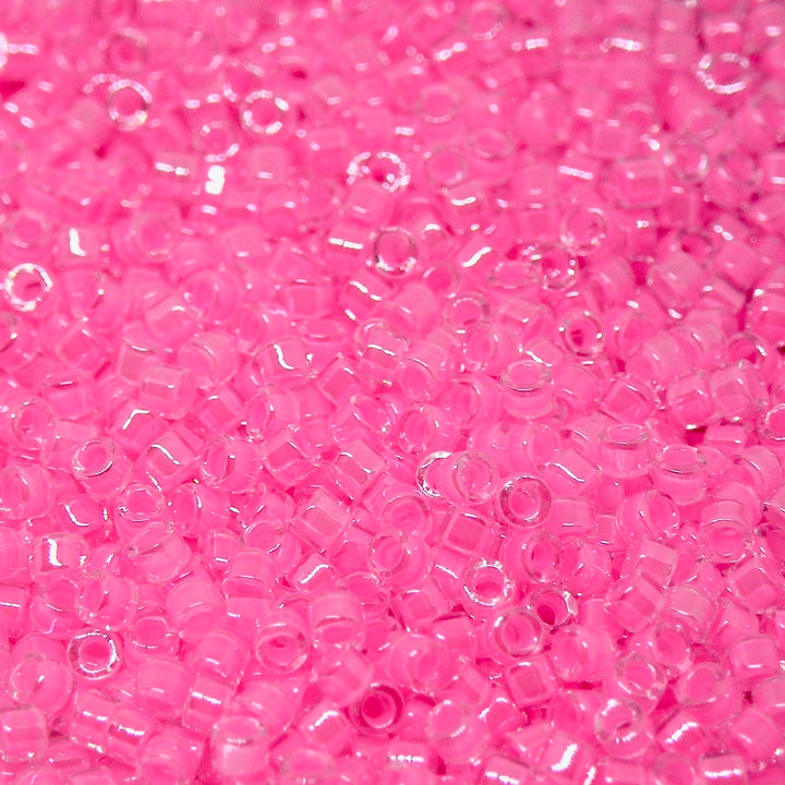 Lyserøde Glasperler, Delica beads, luminous pink