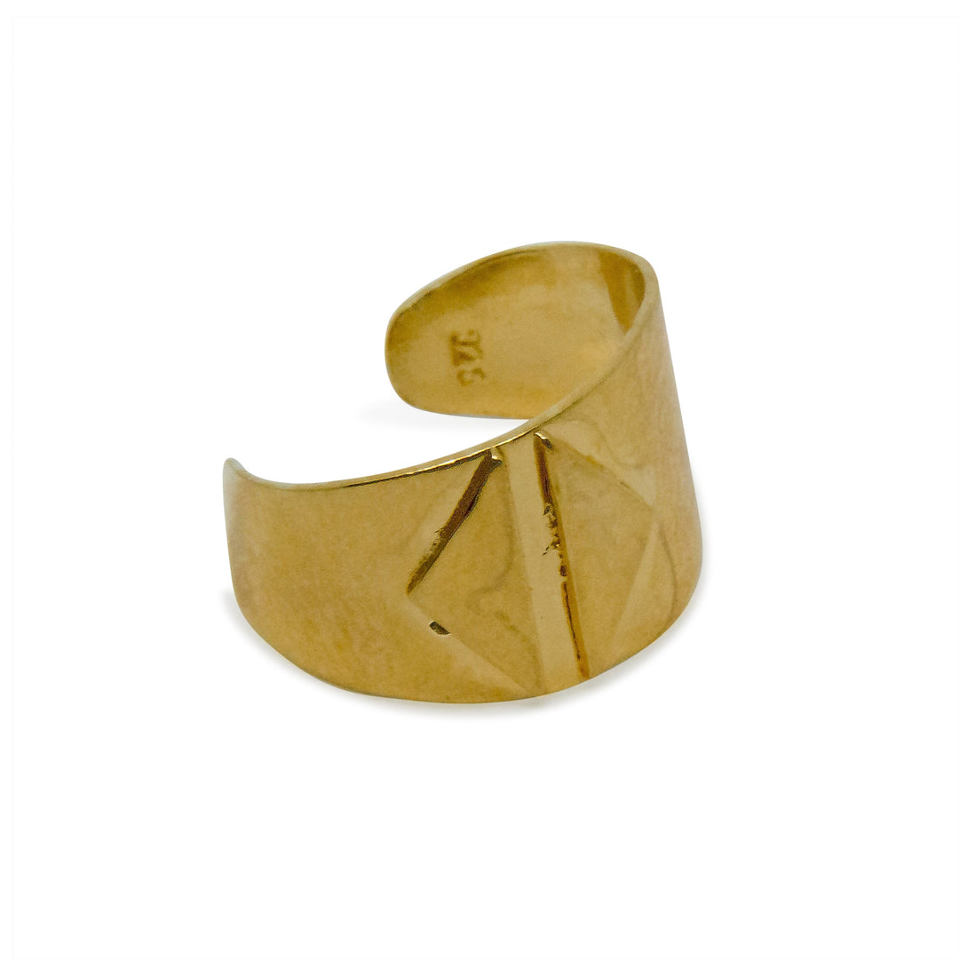 Earcuff - Guld med relief, pile