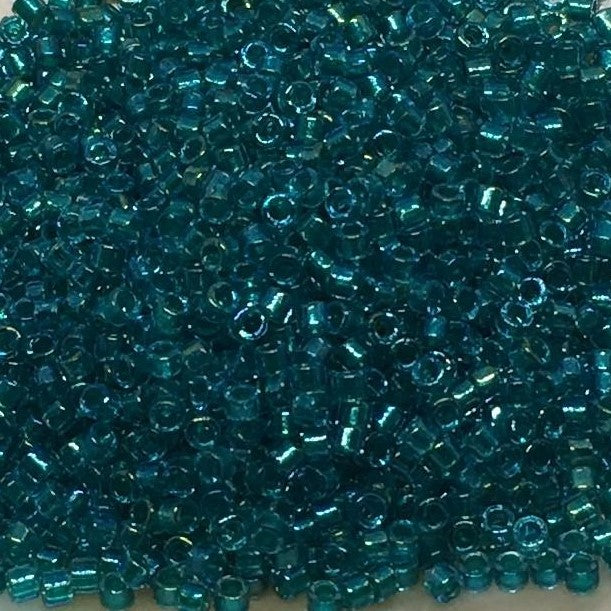 Grønne Glasperler, Delica beads, fancy foret krikand grøn