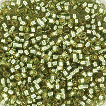 Grønne Glasperler, Delica beads, transparent mosgrøn