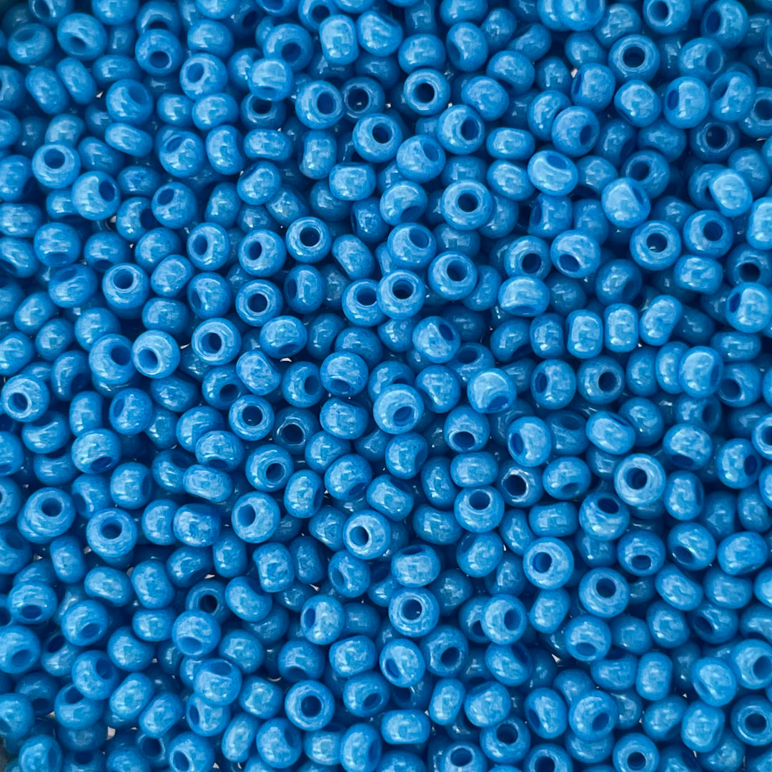 Blå Glasperle. Preciosa Seed Beads. Ceylon blue-green