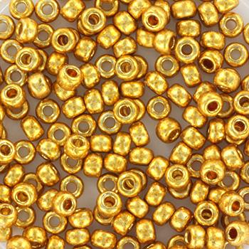 Guld Glasperle, Miyuki seed beads size 8/0 duracoat galvanized gold
