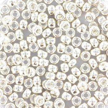Sølv Glasperler, Miyuki seed beads size 8/0 bright sterling plated