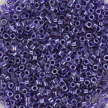 Lilla Glasperler, Delica beads, sparkling amethyst lined crystal