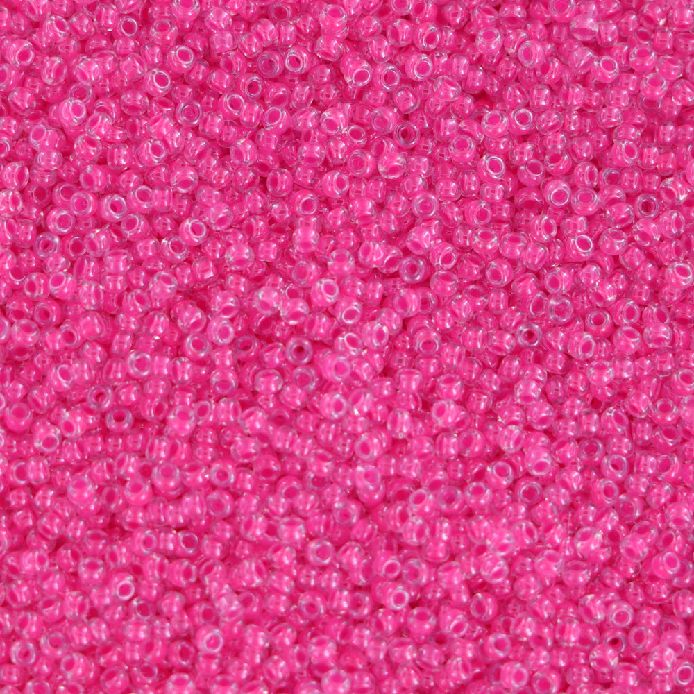 Pink Glasperle, Miyuki Rocailles beads. Luminous Pink