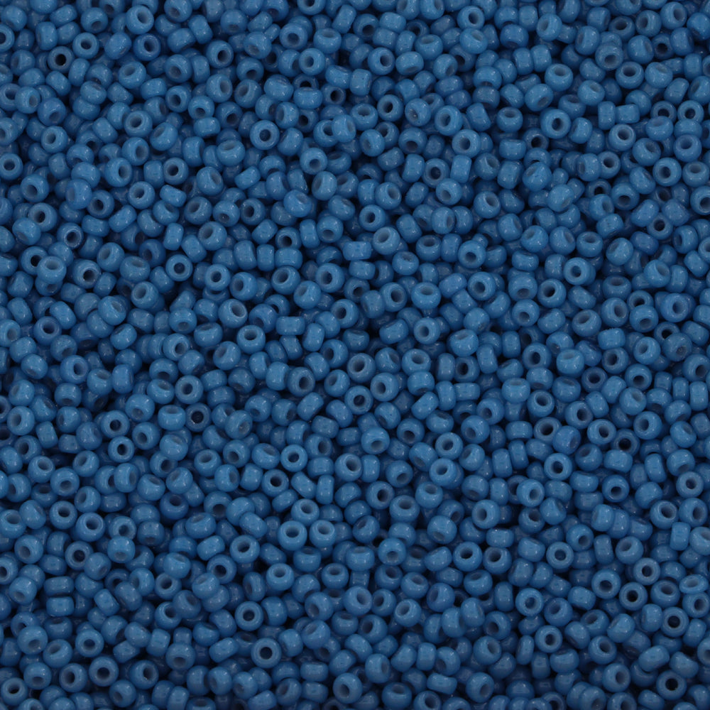 Blå Glasperle, Miyuki Rocailles beads. Duracoat Opaque Juniper Berry