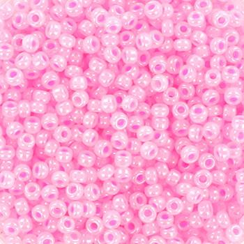 Lyserøde Glasperler, Rocailles, ceylon pink nellike