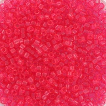 Lyserøde Glasperler, Delica beads, transparent farvet bubble gum pink