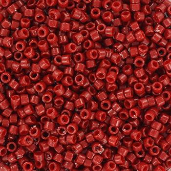 Røde Glasperler, Delica beads, duracat opaque farvet jujube