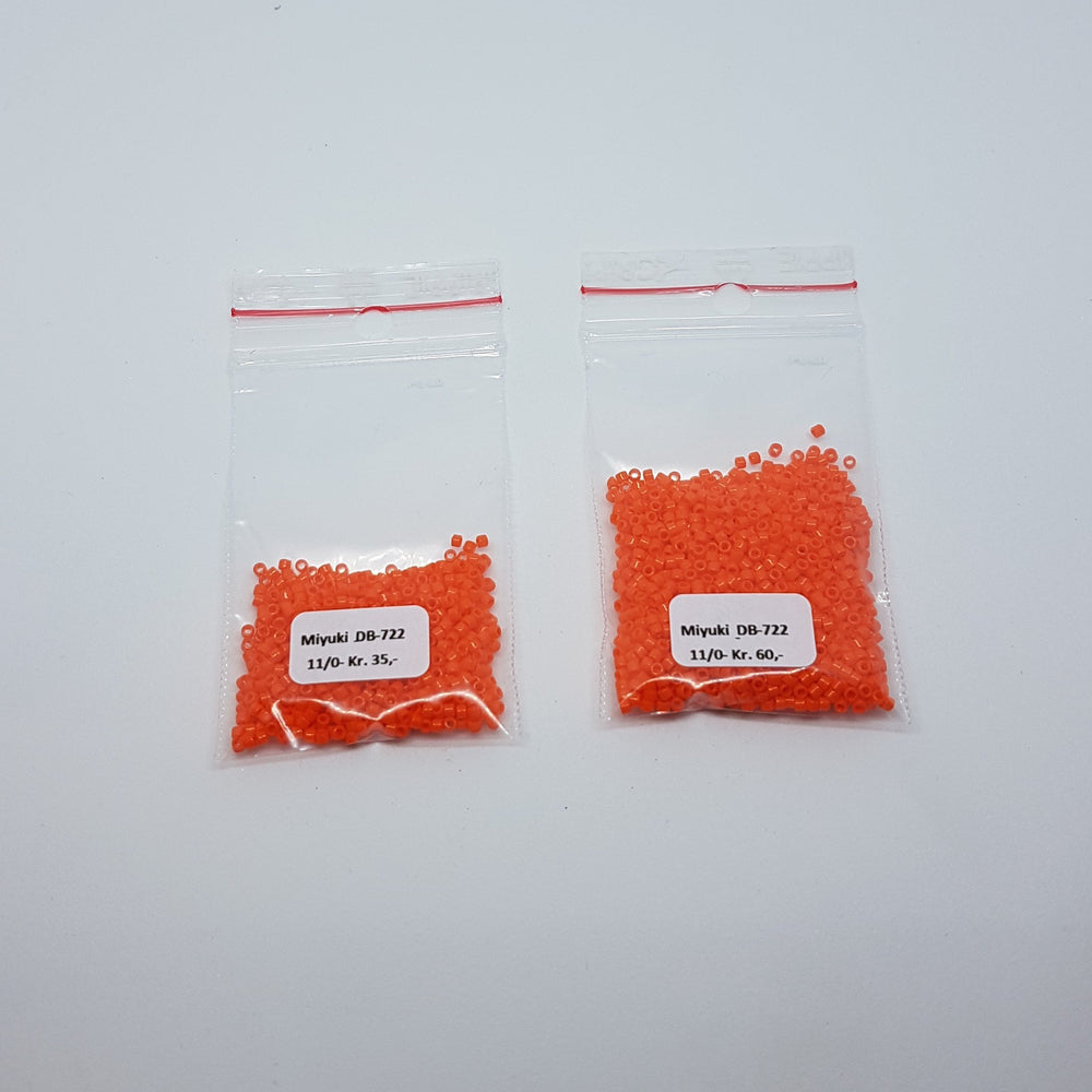 Orange Glasperler, Delica beads, opaque orange