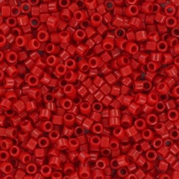 Røde Glasperler, Delica beads, opaque rød