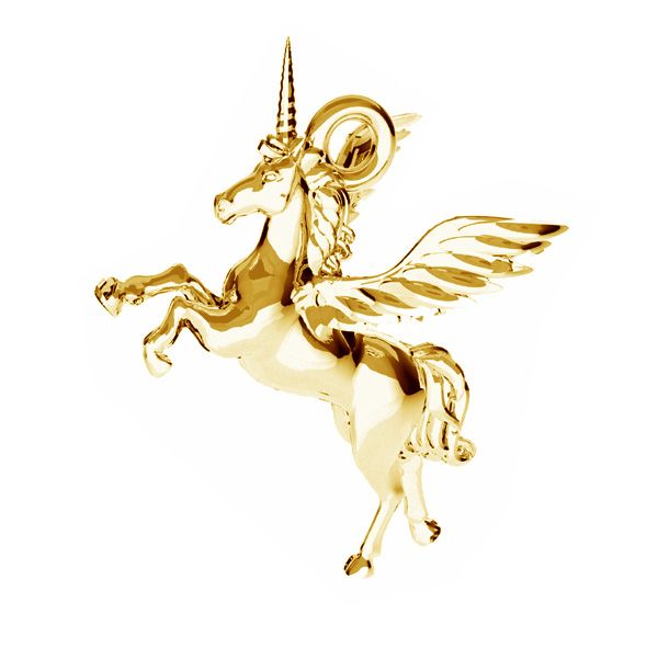 Vedhæng, Unicorn i sterlingsølv forgyldt med 24 karat guld