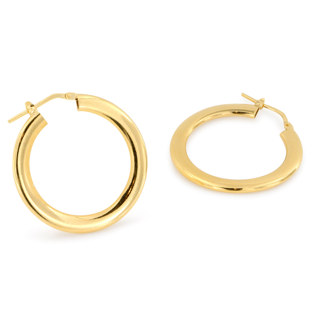 Øreringe klassisk slim chunky hoops 24 karat forgyldt sterlingsølv 30 mm