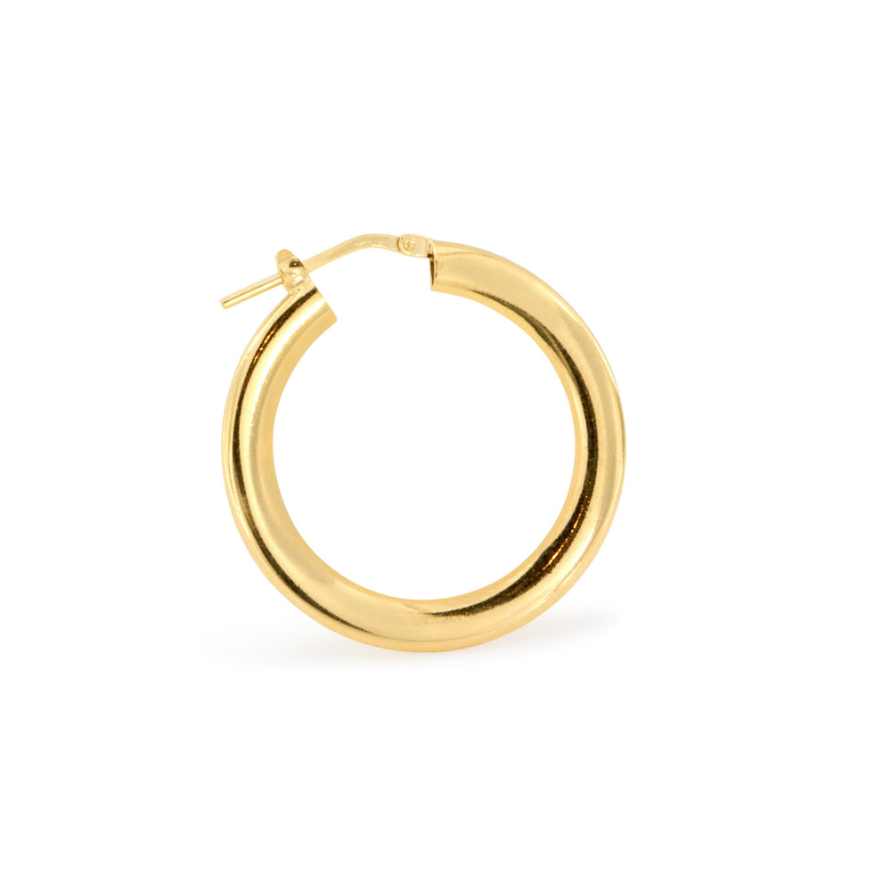 Øreringe klassisk slim chunky hoops 24 karat forgyldt sterlingsølv 30 mm