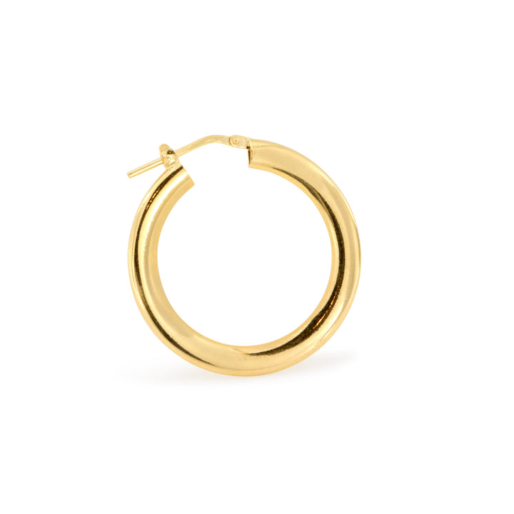 Øreringe klassisk slim chunky hoops 24 karat forgyldt sterlingsølv 30 mm