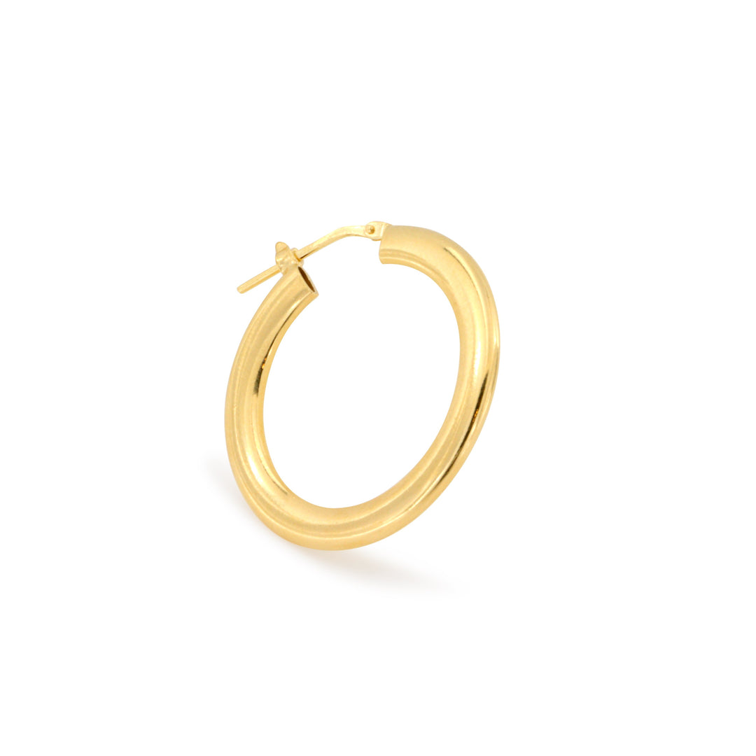 Øreringe klassisk slim chunky hoops 24 karat forgyldt sterlingsølv 30 mm