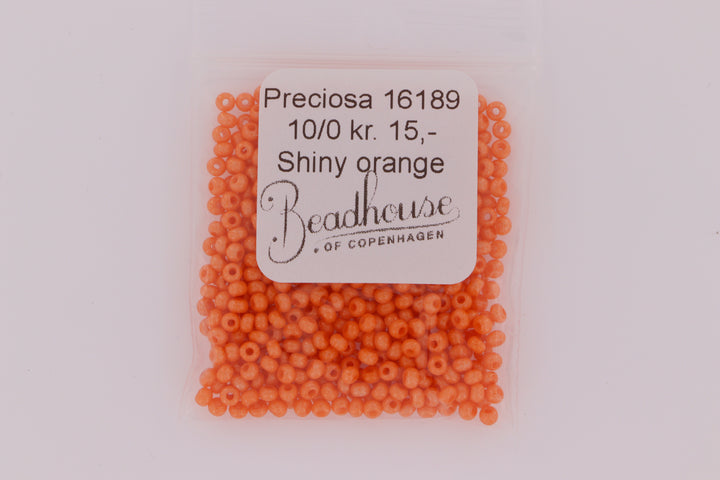 Orange Glasperler, seed beads, Shiny Orange