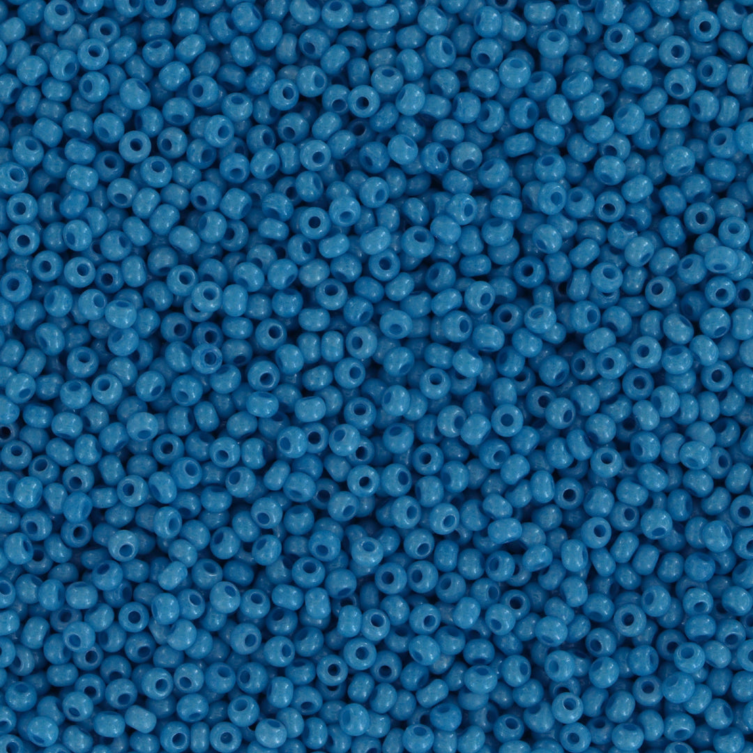 Blå Glasperle. Preciosa Seed Beads. Blue Dyed Sfinx