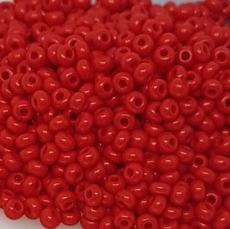 Røde Glasperler, seed beads, rød opaque