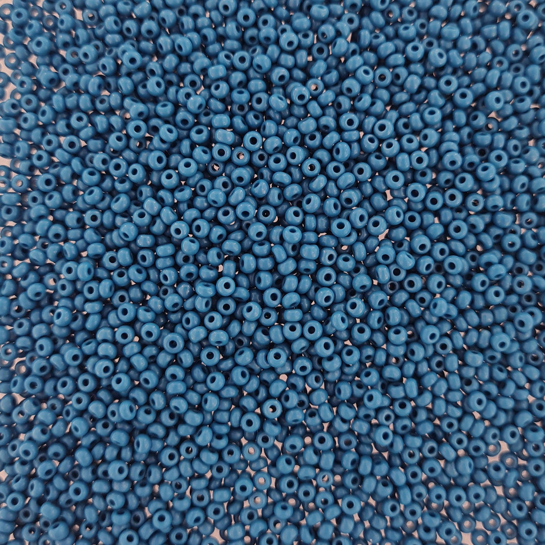 Blå Glasperler, seed beads, skifer blå opaque