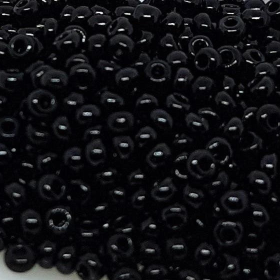 Sorte Glasperler, seed beads, sort opaque