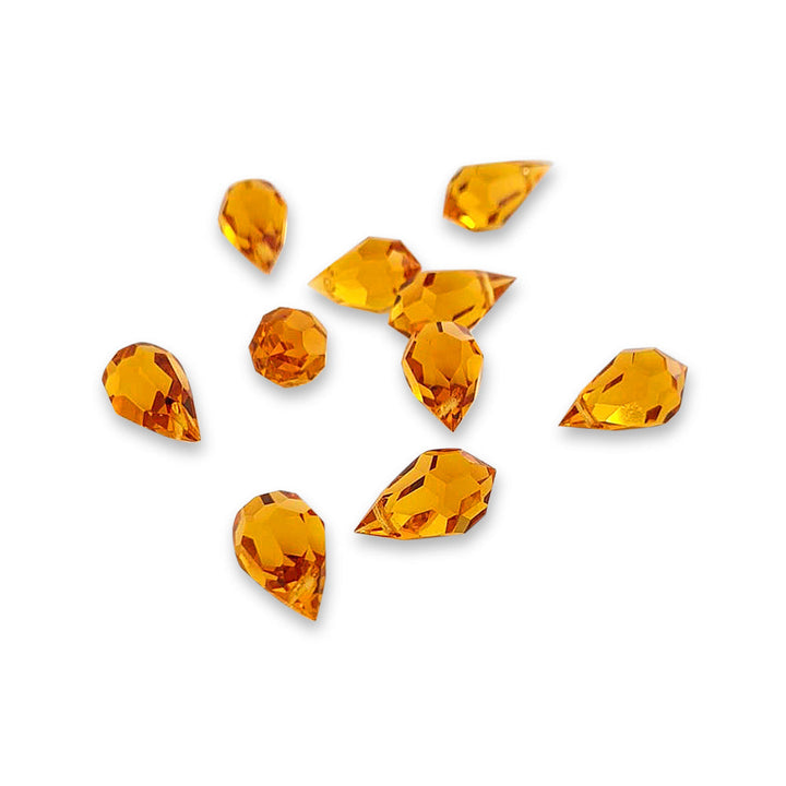 Orange Preciosa Crystal Drops i Orange-gul. 9x15 mm.