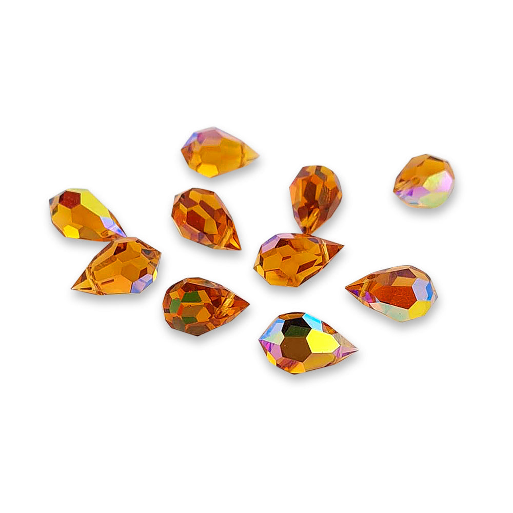 Orange Preciosa Crystal Drops i Orange-gul ab. 6x10 mm.