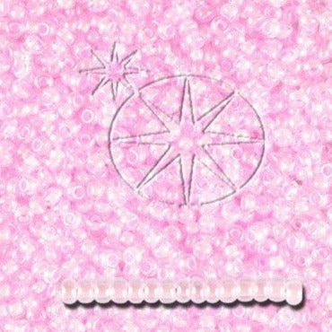 Pink - Transparent. Preciosa Pink Glasperler, Seed beads.