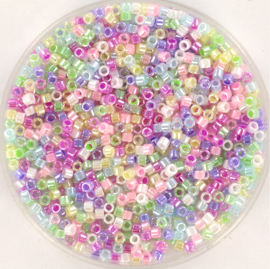 Miksede Glasperler, mixed Miyuki Delica beads,
