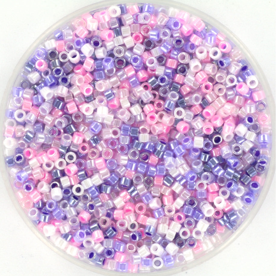Miksede Glasperler, mixed Miyuki Delica beads, ceylon soft 2