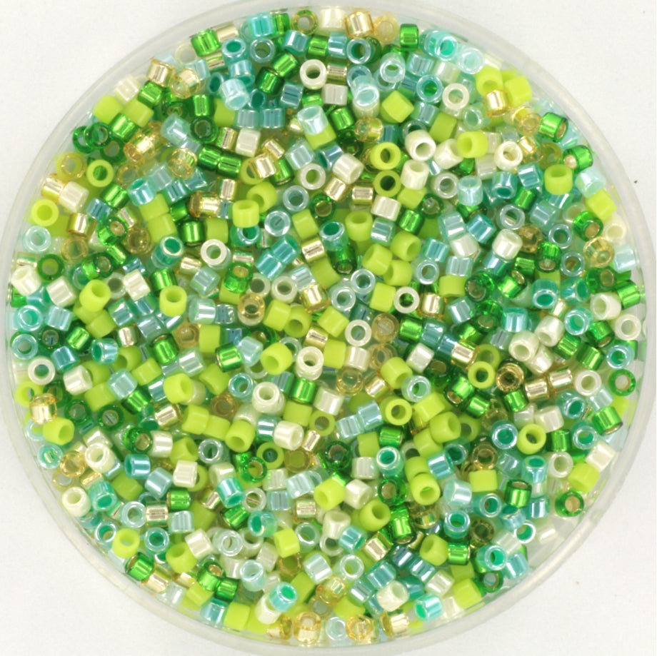 Miksede Glasperler, mixed Miyuki Delica beads, happy fields