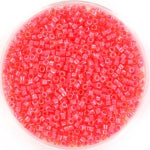 Pink Glasperler, Delica beads, luminous poppy red.