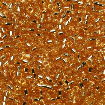 Guld Glasperler, Delica beads, silverlined guld