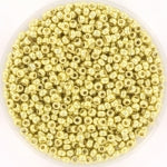 Miyuki glass seed beads, duracoat galvanized pale soft gold.