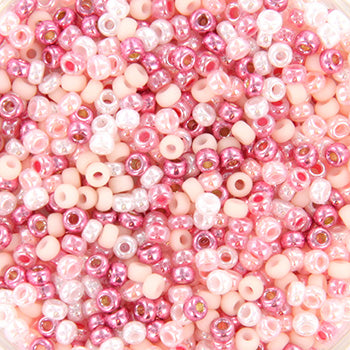 Miksede Glasperler, Miyuki Rocailles beads. - mix cotton candy